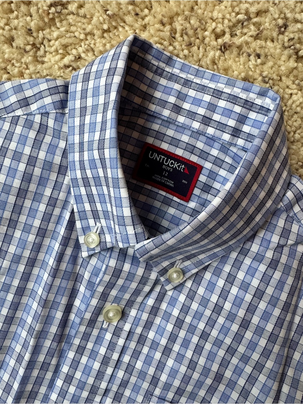 UNTUCKit youth Lightweight plaid Button-Down Shirt